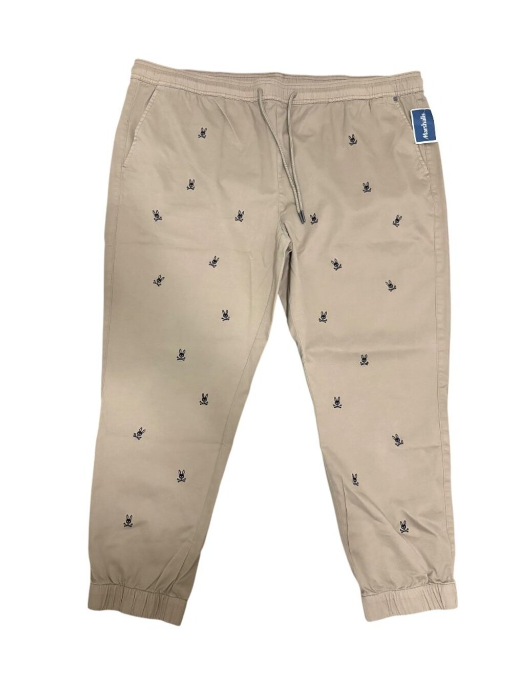 Psycho Bunny Pants Mens 3X  Khaki Embroidered All Over Print Jogger Golf NWT